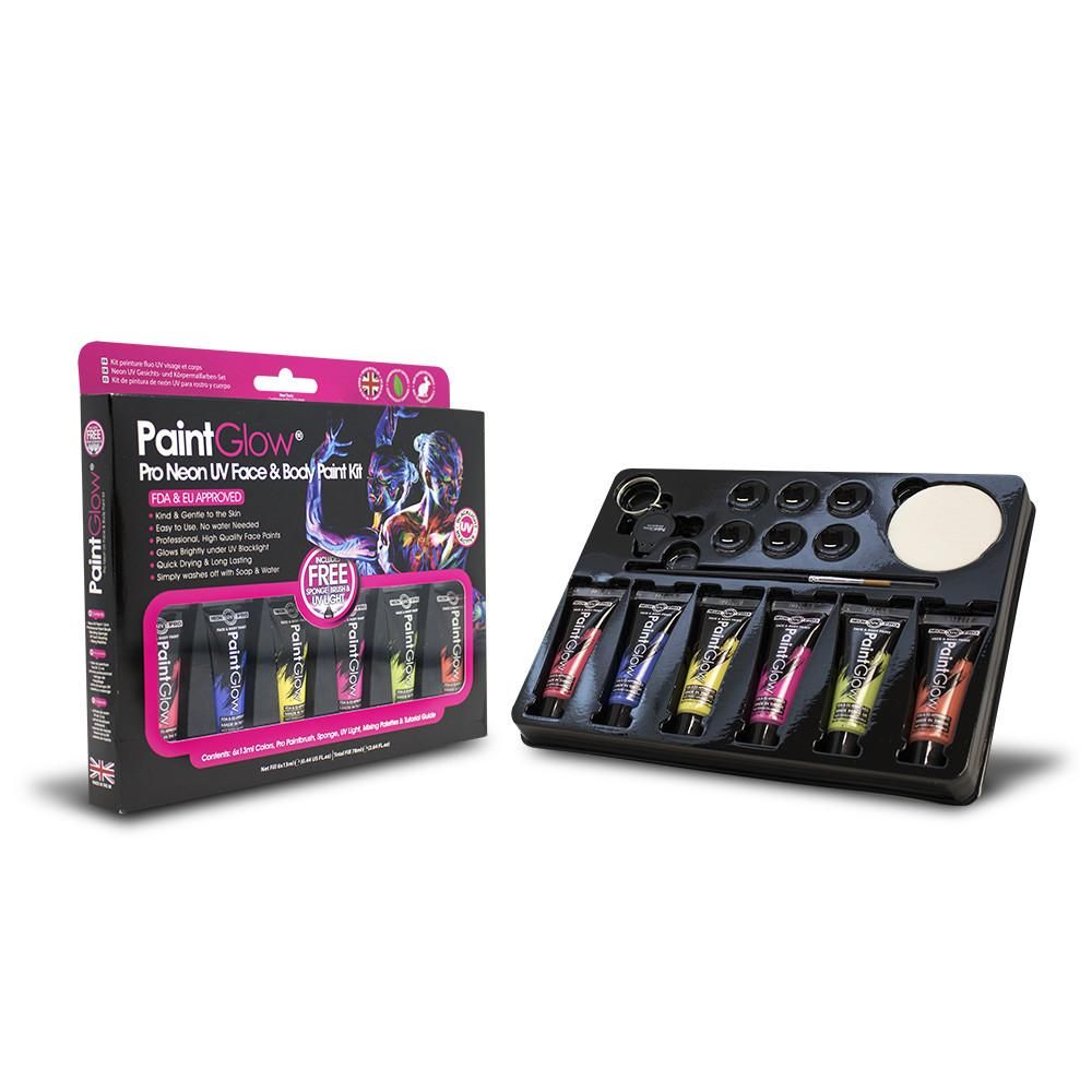 PRO Neon UV Face & Body Paint Boxset