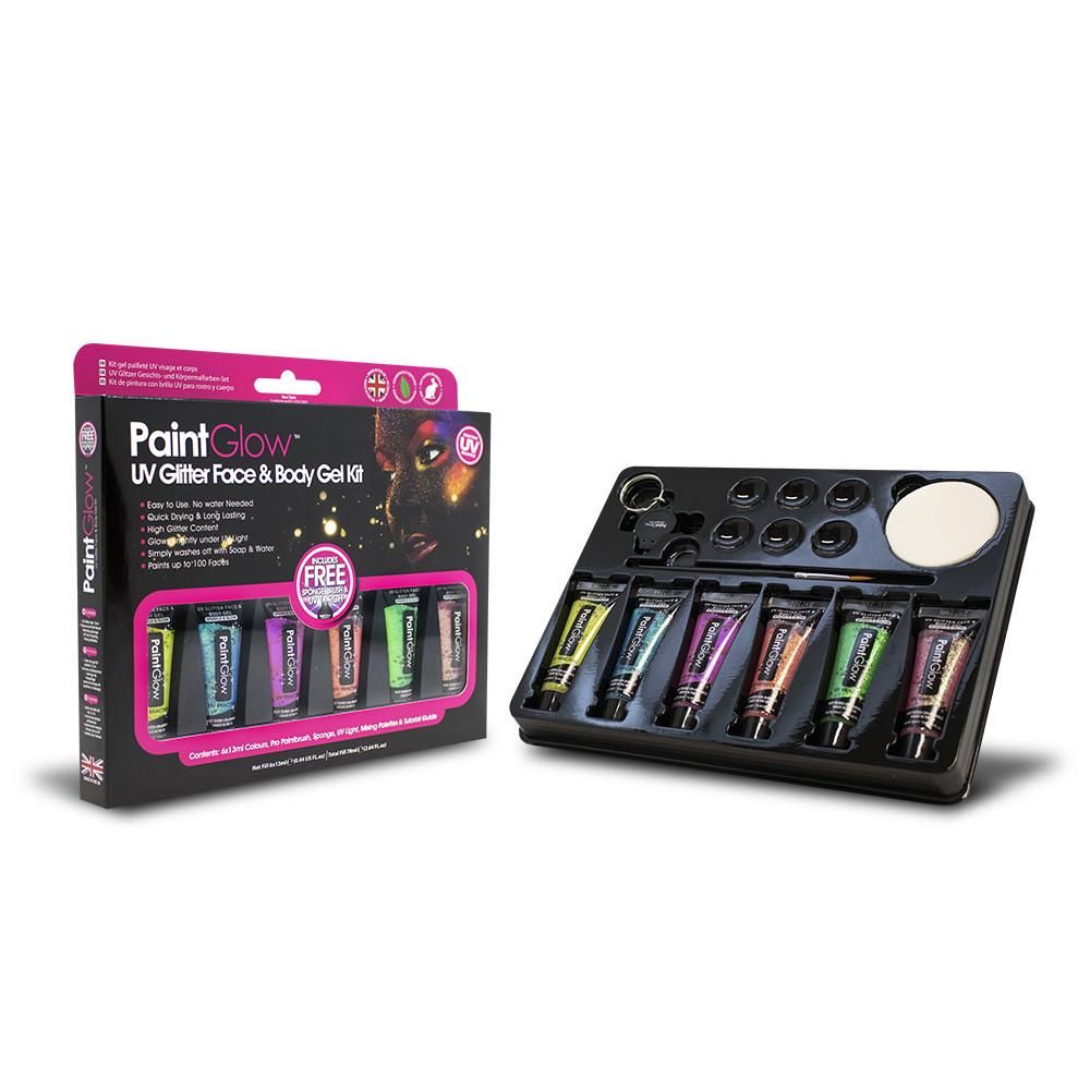 Neon UV Glitter Body Gels Boxset