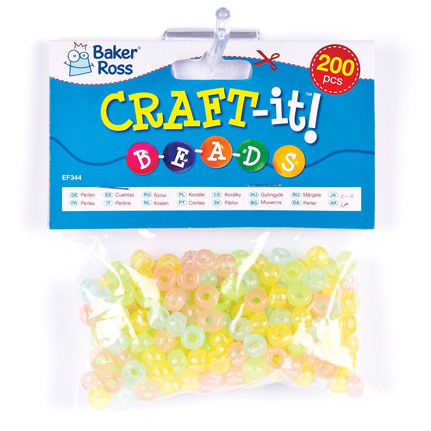 Baker Ross - Glow in the Dark Beads - Pack of 200