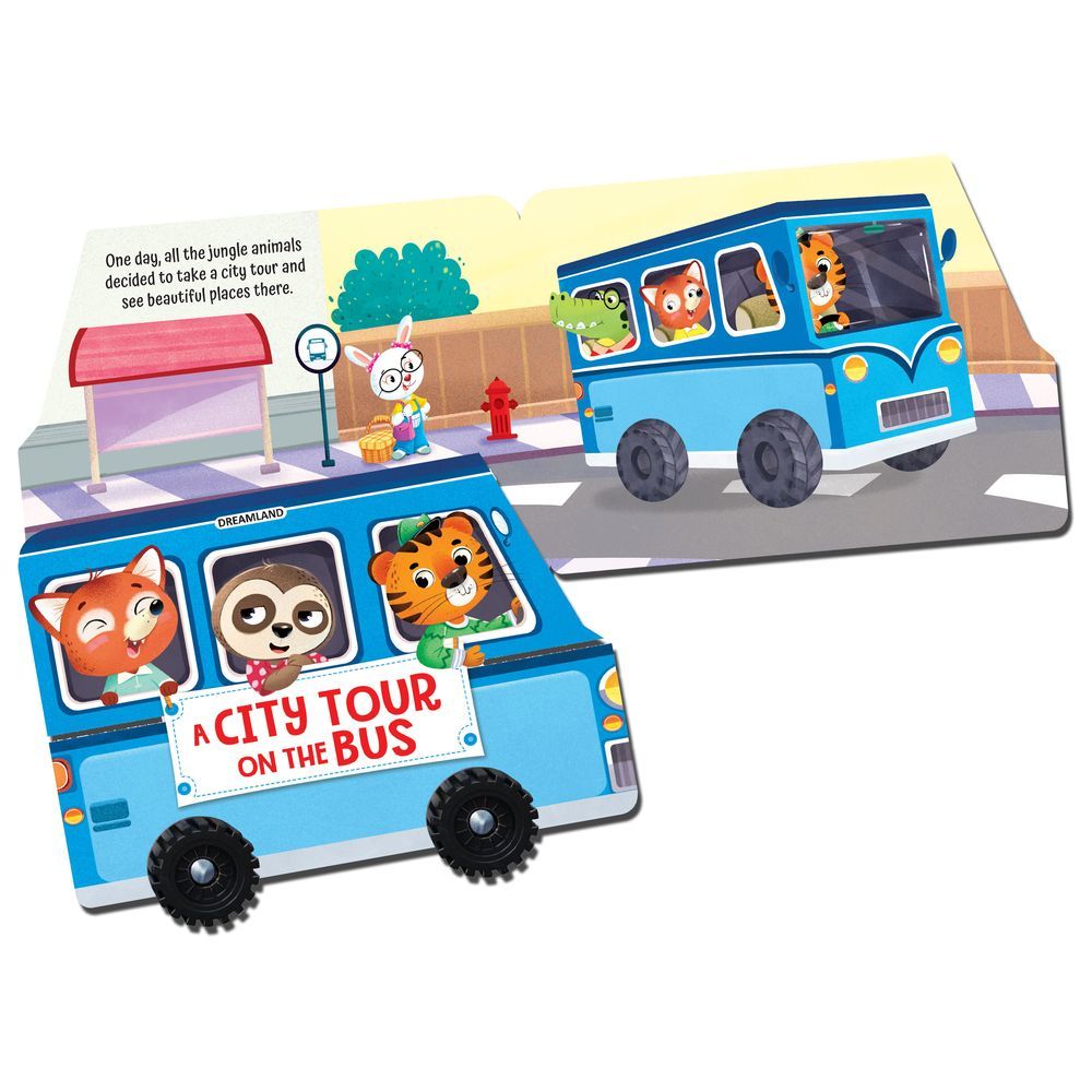 A City Tour On The Bus - Board Book With Wheel