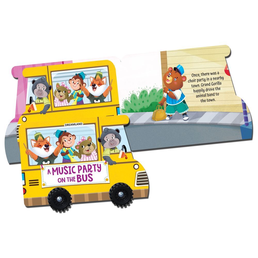 A Music Party On The Bus - Board Book With Wheel