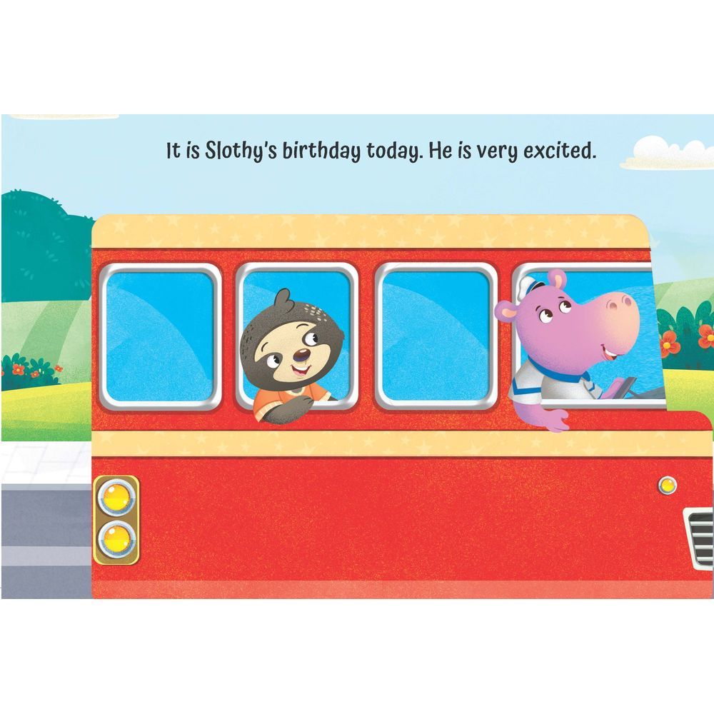 A Birthday On The Bus - A Shaped Board Book W/ Wheels