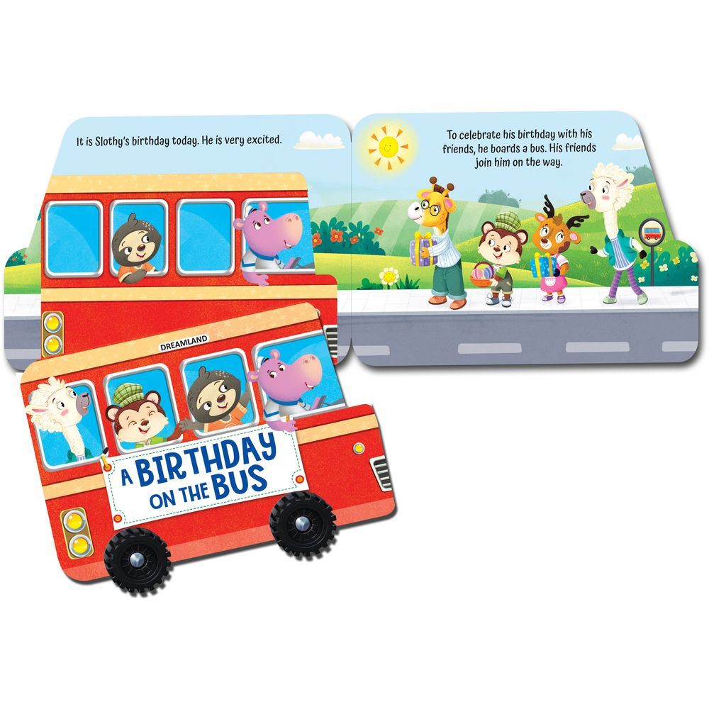 A Birthday On The Bus - A Shaped Board Book W/ Wheels