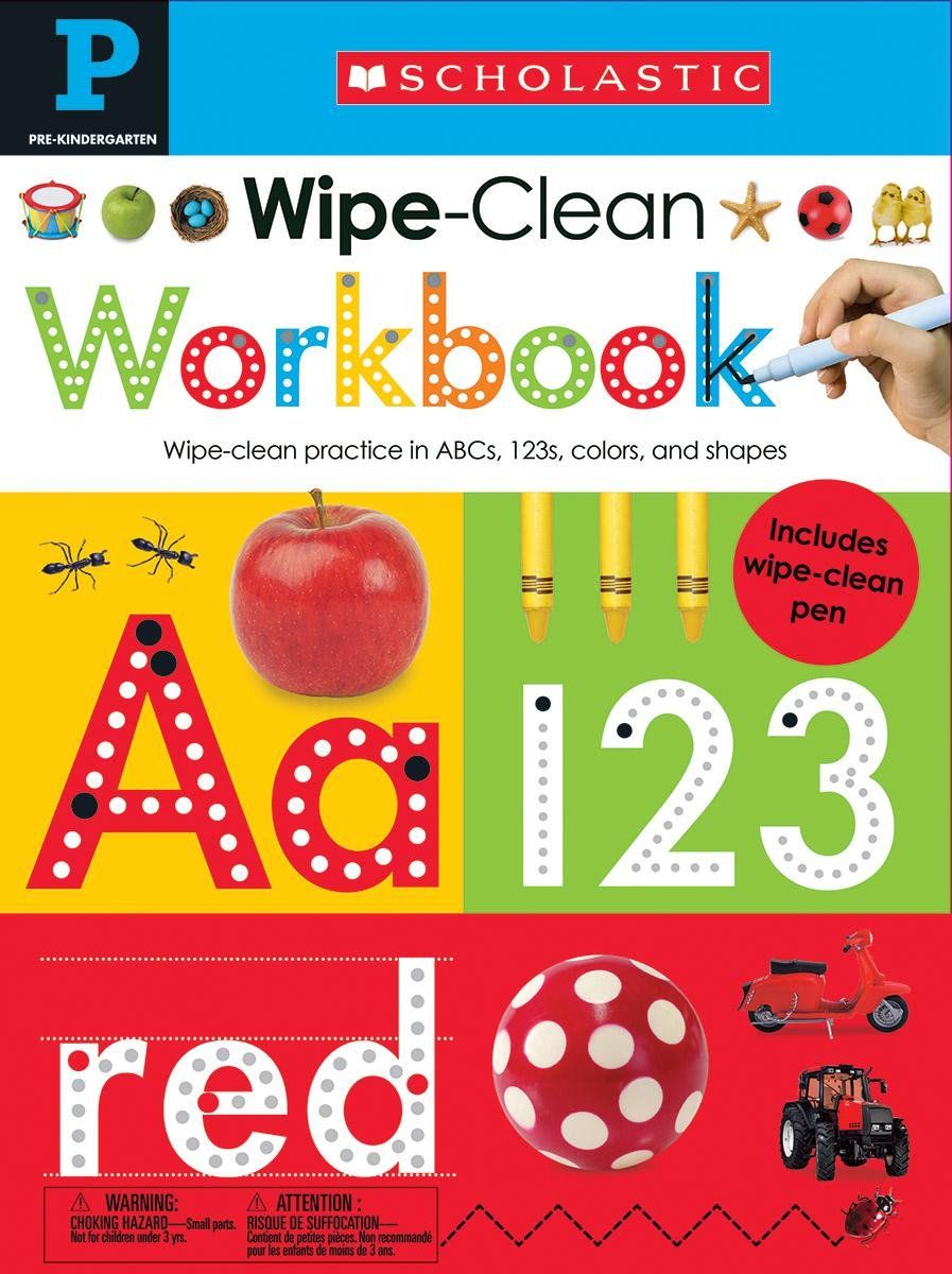 كتاب Wipe Clean Workbooks لمرحلة ما قبل الحضانة من سكولاستيك