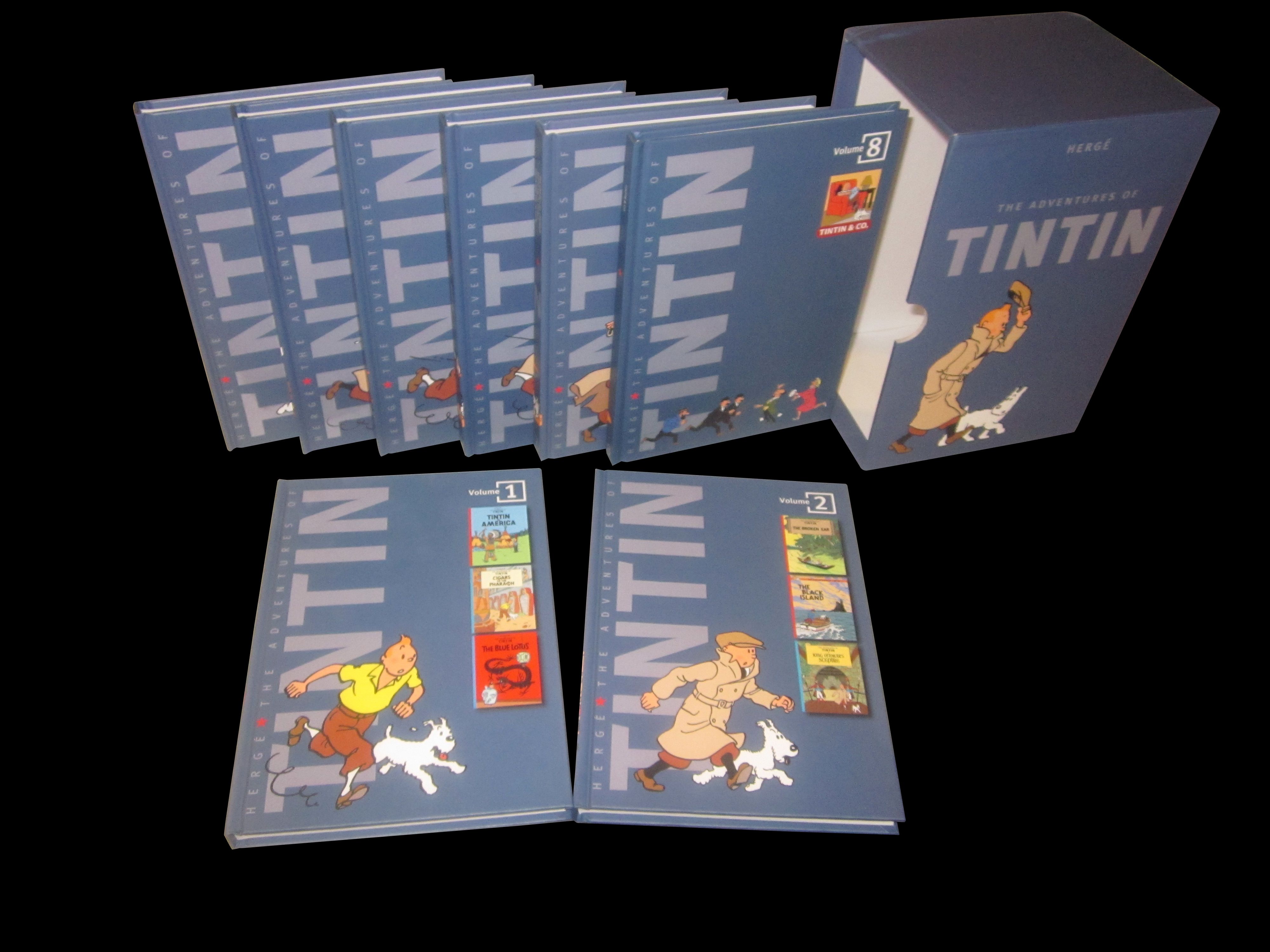 سلسلة مغامرات تان تان "Tintin" الكاملة الملونة من كتب الأطفال الحاصلة على جوائز - 8 كتب 