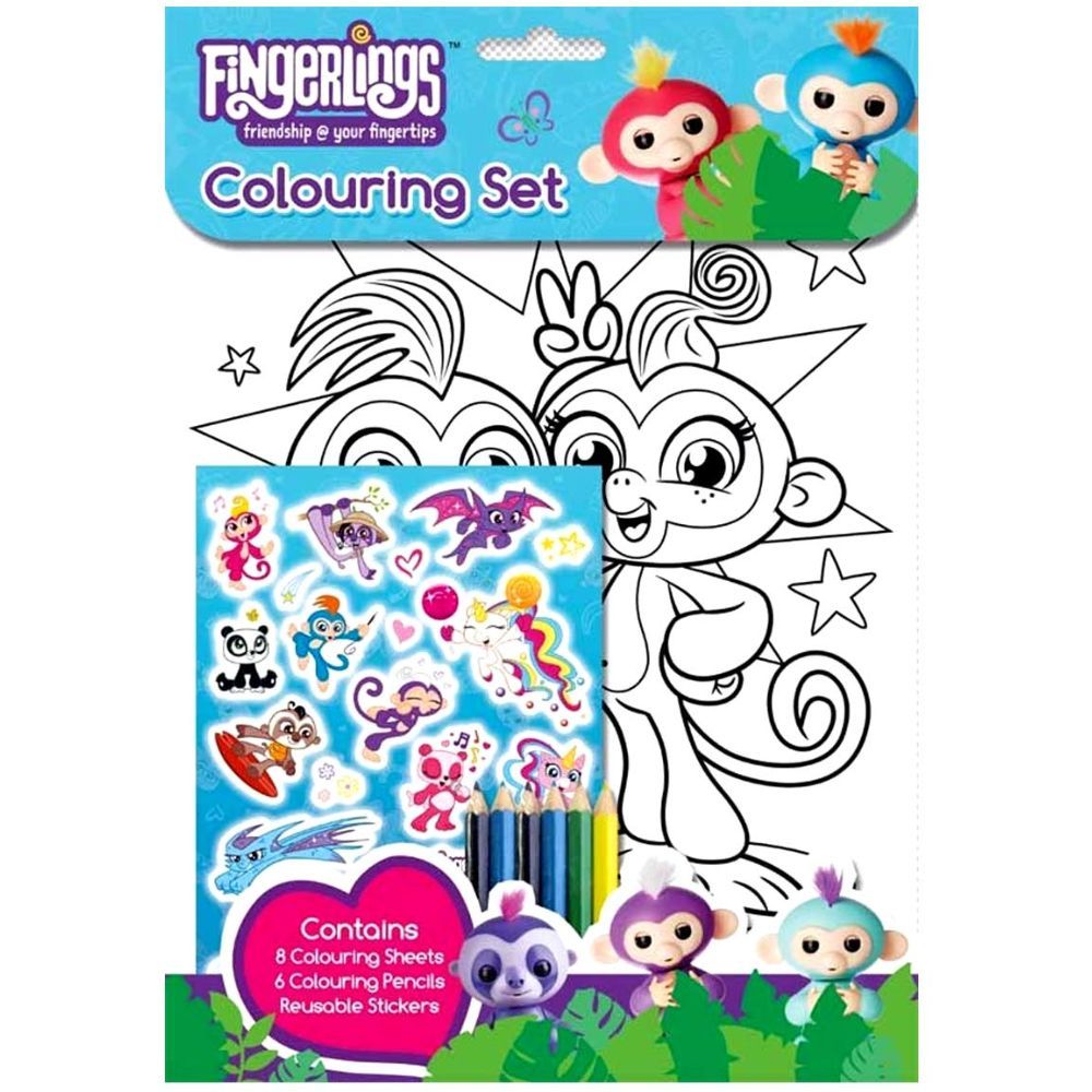 Fingerlings Colouring Set Including Colour Pencils