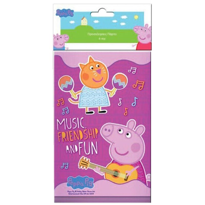 Diakakis - Invitation Card 6 pcs Peppa Pig