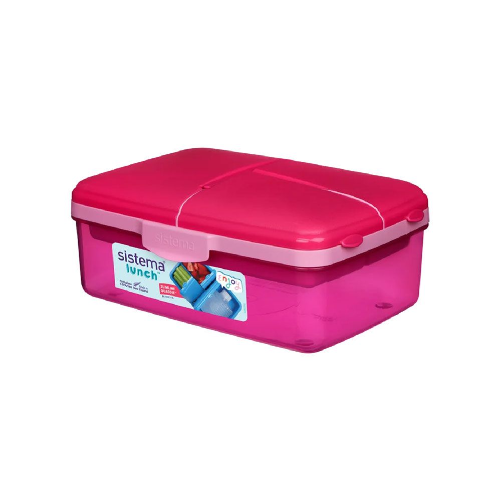 Sistema - Slimline Quaddie Coloured 1.5L w/ Bottle - Pink