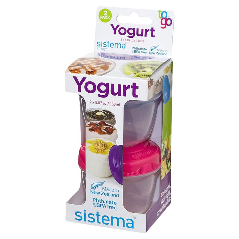 Sistema - Yogurt To Go Container - Pack Of 2 - 150Ml - Assorted 1pc