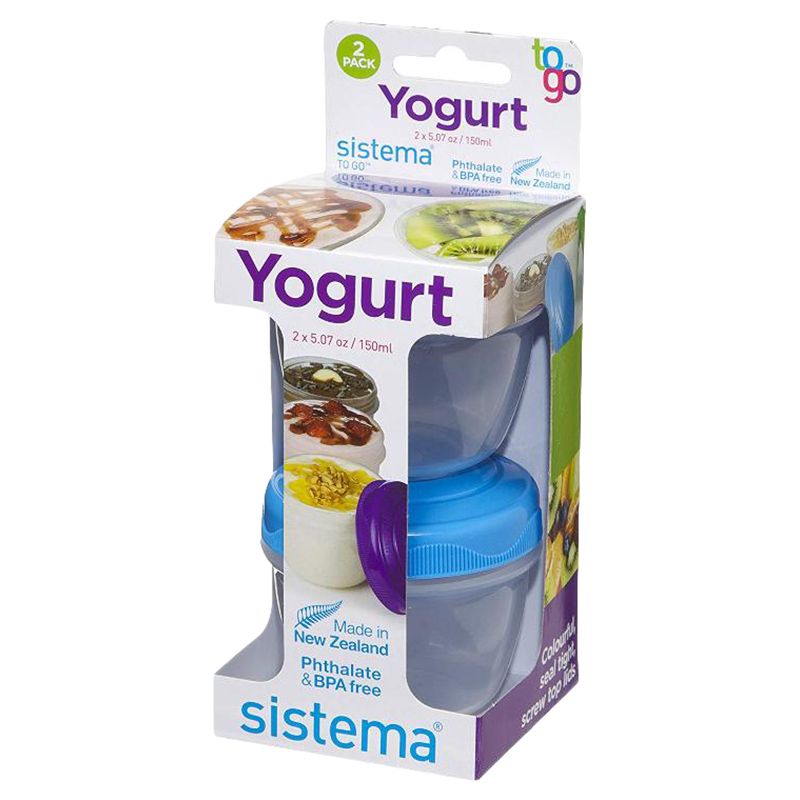 Sistema - Yogurt To Go Container - Pack Of 2 - 150Ml - Assorted 1pc