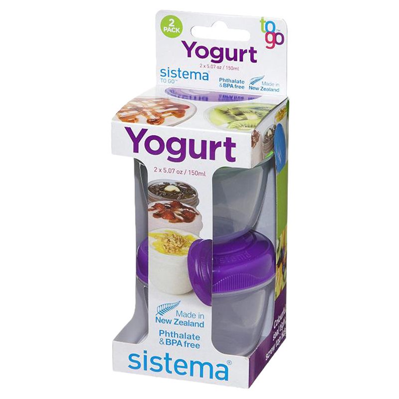 Sistema - Yogurt To Go Container - Pack Of 2 - 150Ml - Assorted 1pc