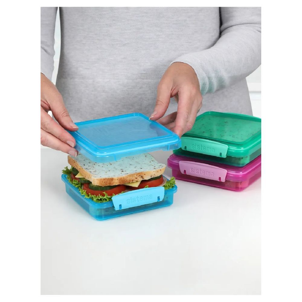 Sistema - Lunch Sandwich Box 450ml Pack of 3