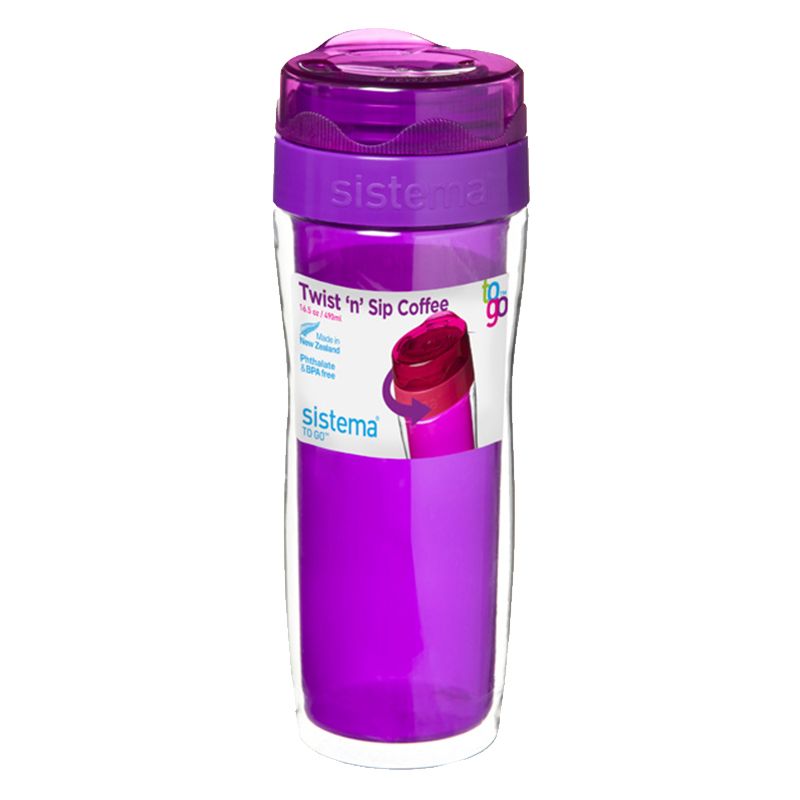 Sistema - Twist 'n' Sip Coffee to Go 490ml - Purple