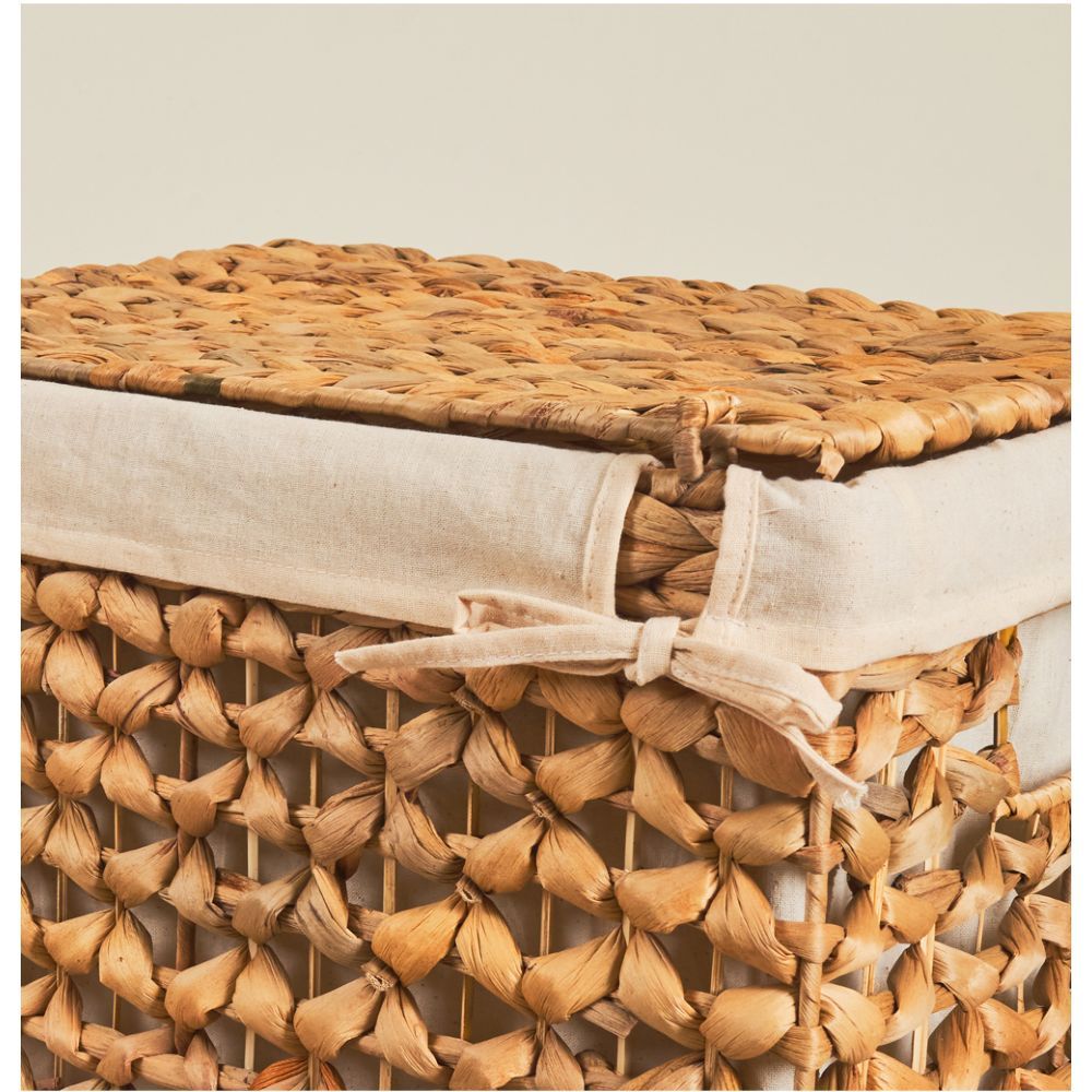 Homesmiths - Natural Water Hyacinth Laundry Hamper W/ Liner - S