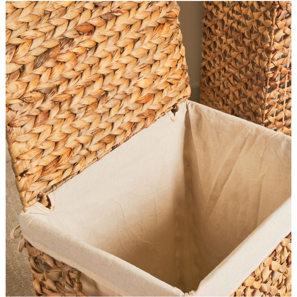 Homesmiths - Natural Water Hyacinth Laundry Hamper W/ Liner - S