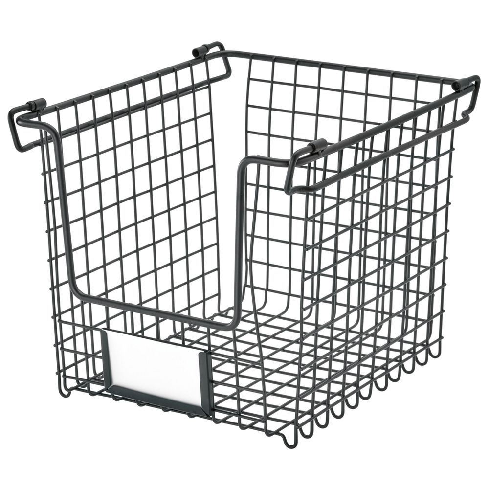 InterDesign - Classico Stackable Basket 8 Inch - Mate Black