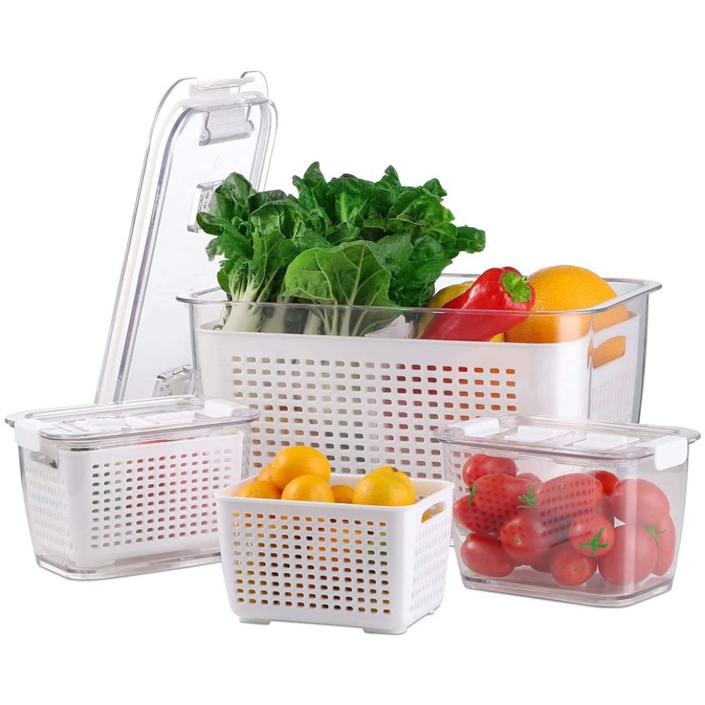 Homesmiths - Fridge Storage Container W/ Fruit Basket - S