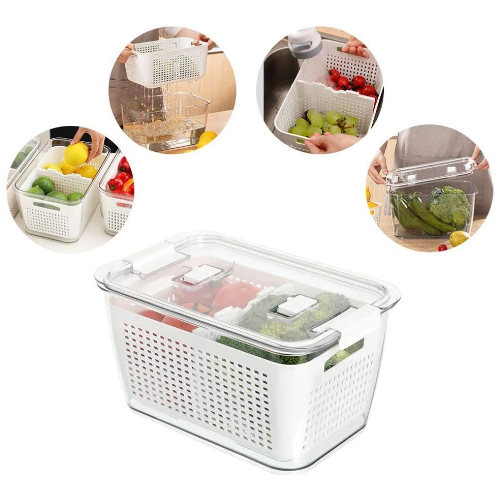 Homesmiths - Fridge Storage Container W/ Fruit Basket - S