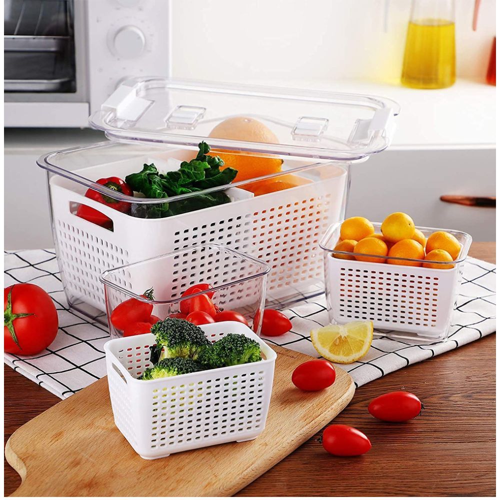 Homesmiths - Fridge Storage Container W/ Fruit Basket - S