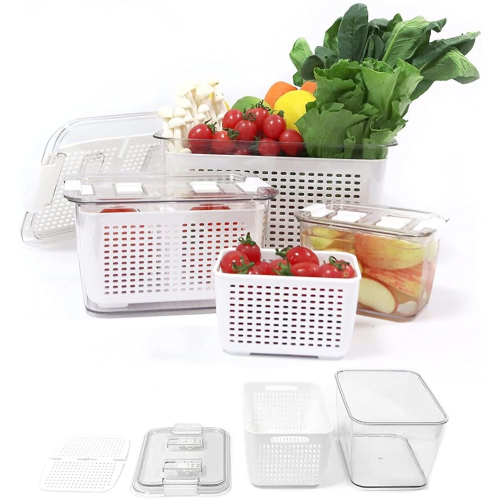 Homesmiths - Fridge Storage Container W/ Fruit Basket - S