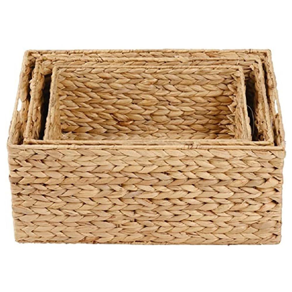 Homesmiths - Natural Water Hyacinth Storage Bins - Large - 44x30x20cm