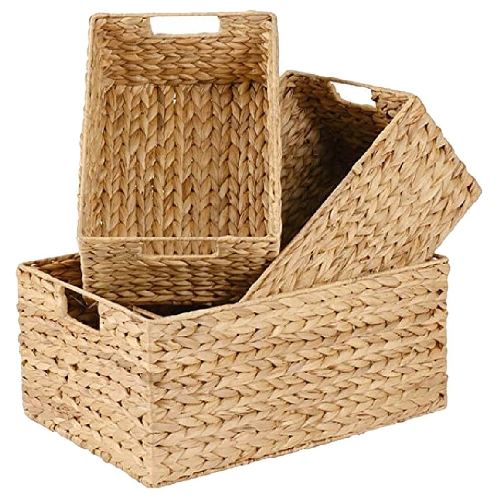 Homesmiths - Natural Water Hyacinth Storage Bins - Large - 44x30x20cm