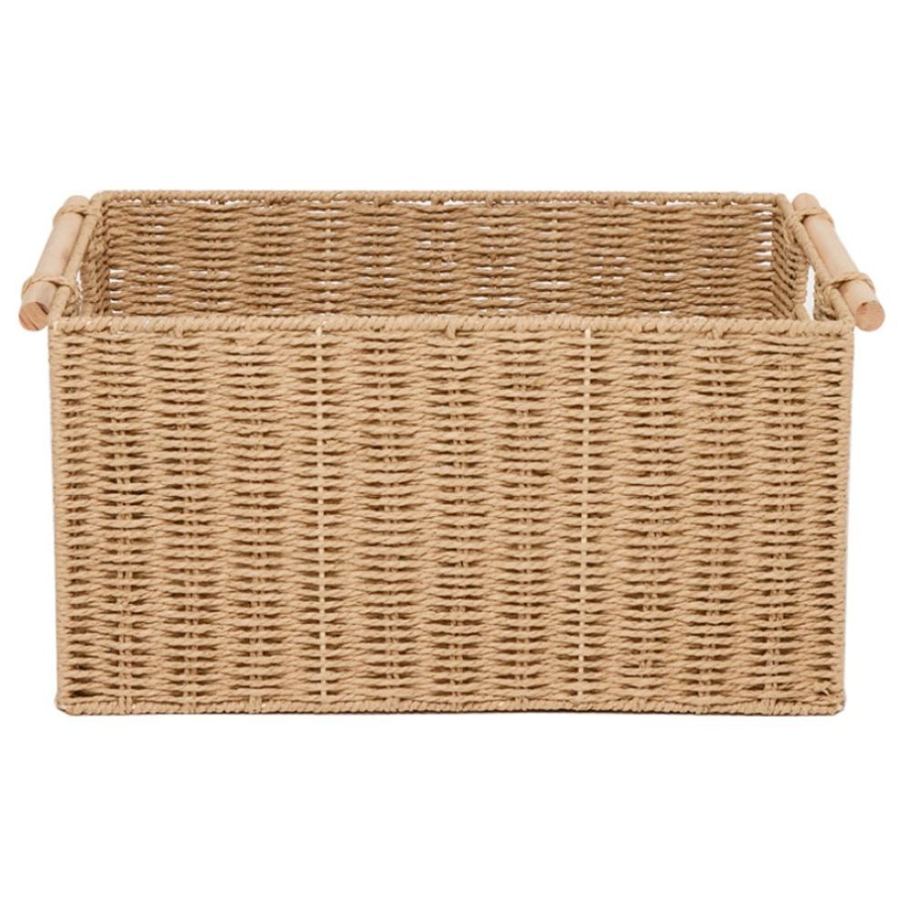 Homesmiths - Large Storage Basket W/ Wooden Handle