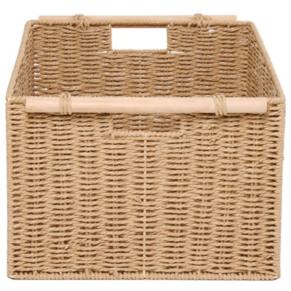 Homesmiths - Large Storage Basket W/ Wooden Handle