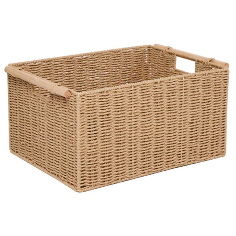 Homesmiths - Small Storage Basket W/ Wooden Handle