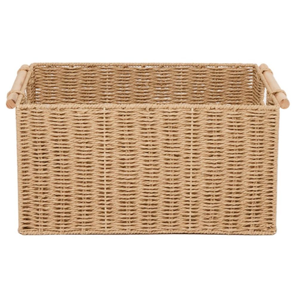 Homesmiths - Small Storage Basket W/ Wooden Handle