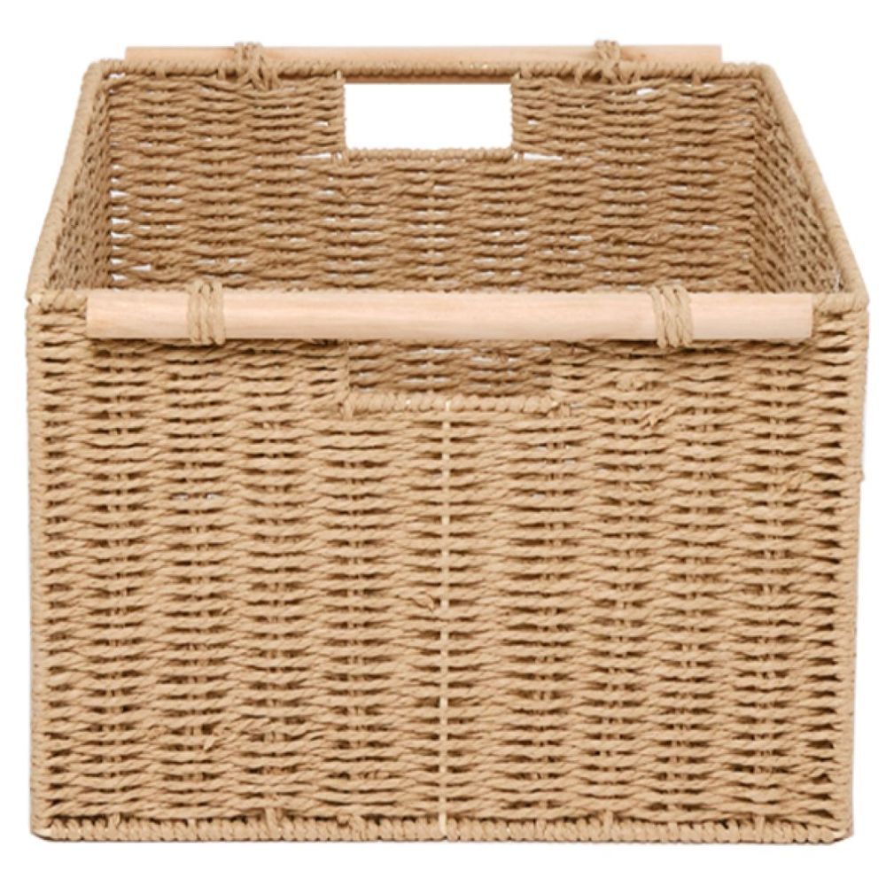 Homesmiths - Small Storage Basket W/ Wooden Handle