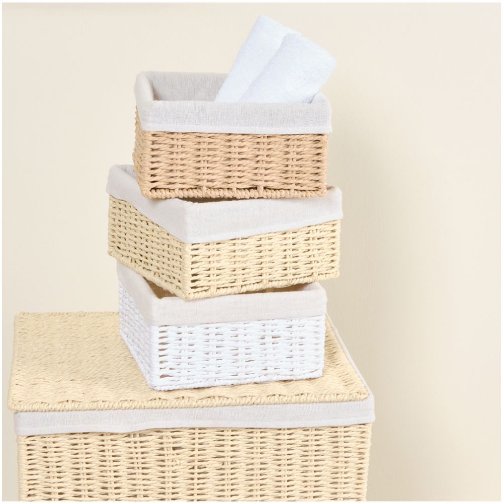 Homesmiths - Storage Basket W/ Liner 20x20x10 cm - Natural