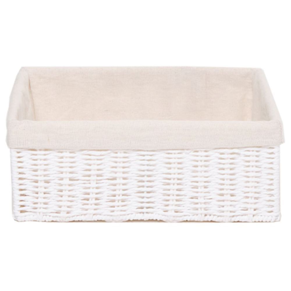 Homesmiths - Small Storage Basket W/ Liner - White