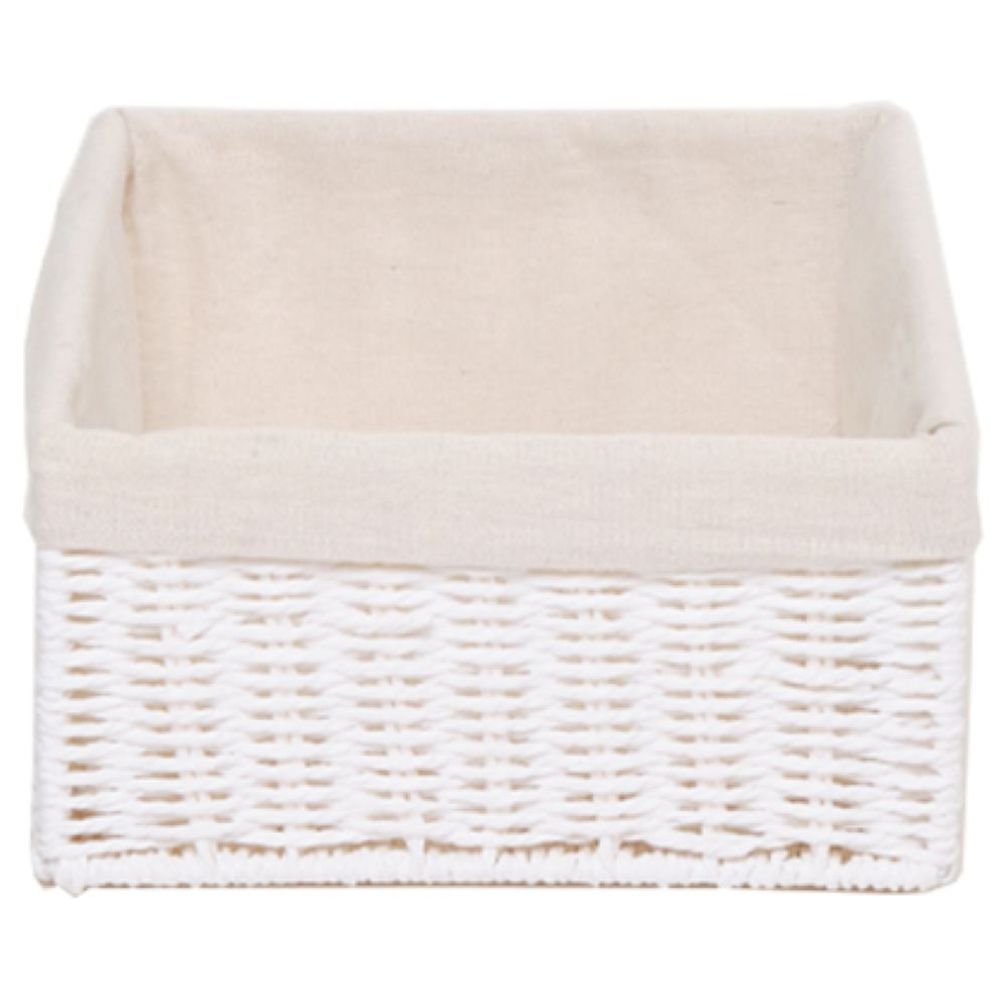 Homesmiths - Small Storage Basket W/ Liner - White