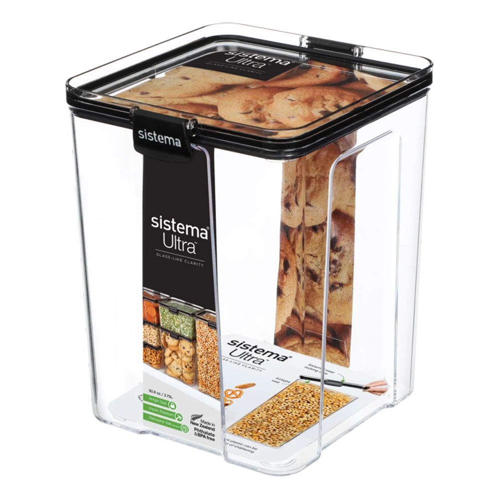 Sistema - Large Tritan Ultra Square Container 2.75L - Clear