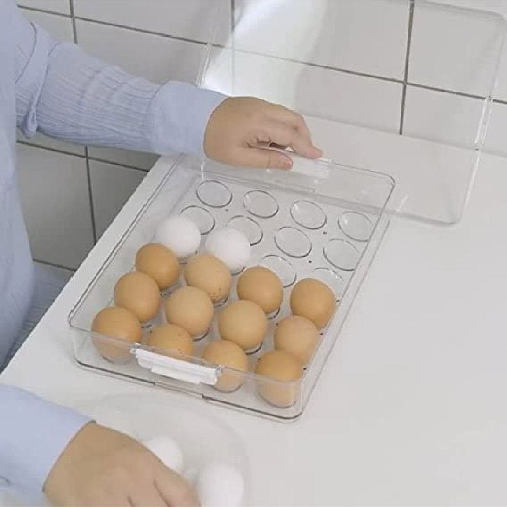 Homesmiths - Stackable Egg Holder w/ Lid - 32.7x22.2x6.5cm