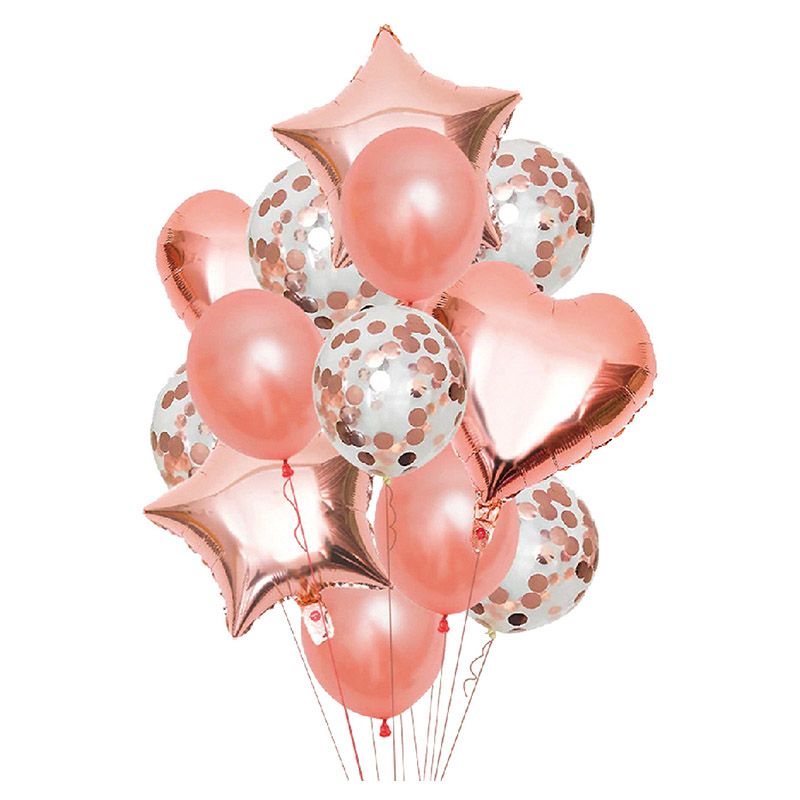 Eurowrap - Assorted Shaped Balloon Display - 14pcs - Pink