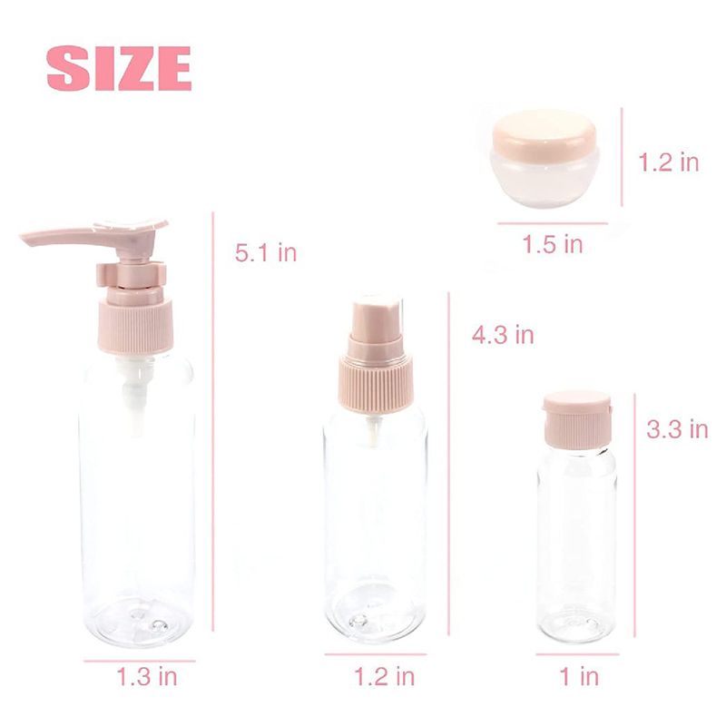 Homesmiths - Refillable Cosmetics Travel Bottle Set - 8pcs