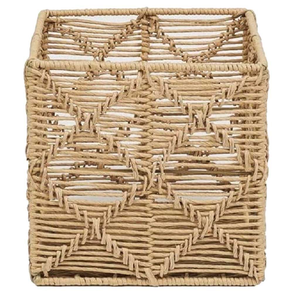 Homesmiths - Square Paper Rope Basket - 25x25x25cm - Natural