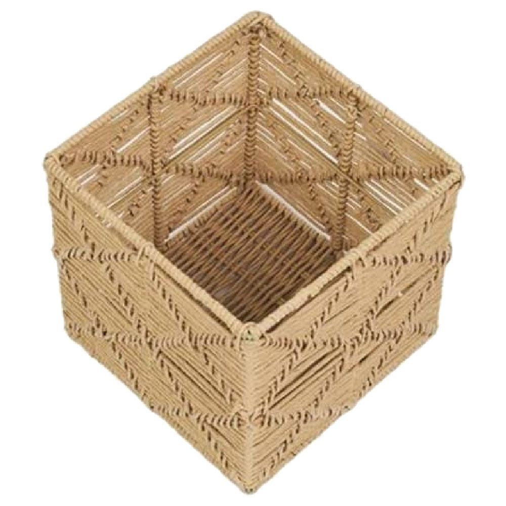 Homesmiths - Square Paper Rope Basket - 25x25x25cm - Natural