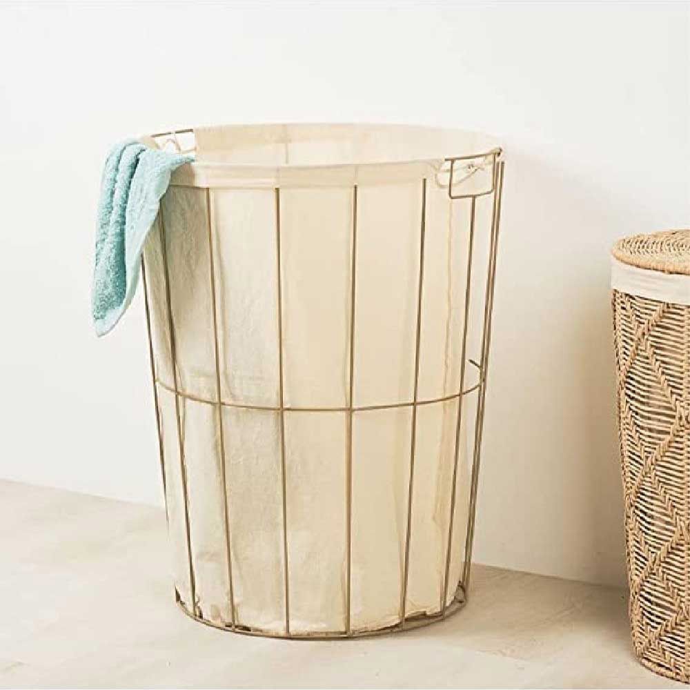 Homesmiths - Iron Frame Hamper w/ Liner Dia - 50x62cm