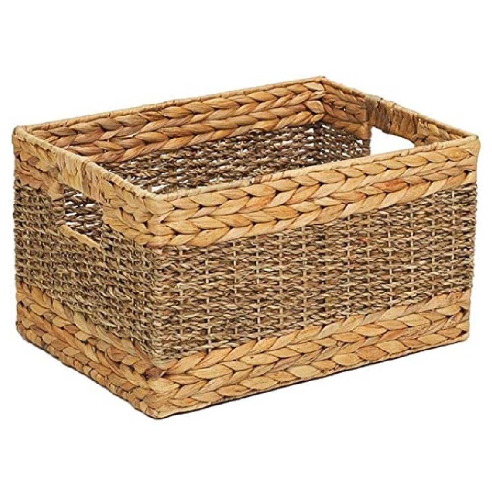 Homesmiths - Water Hyacinth Basket w/ Hole Handles - Large - 35x25x20cm