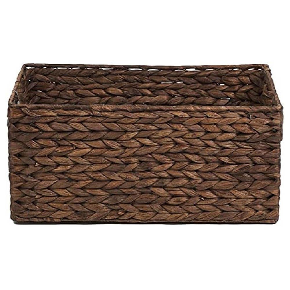 Homesmiths - Water Hyacinth Storage Basket w/ Handle - 40x26x18cm - Brown