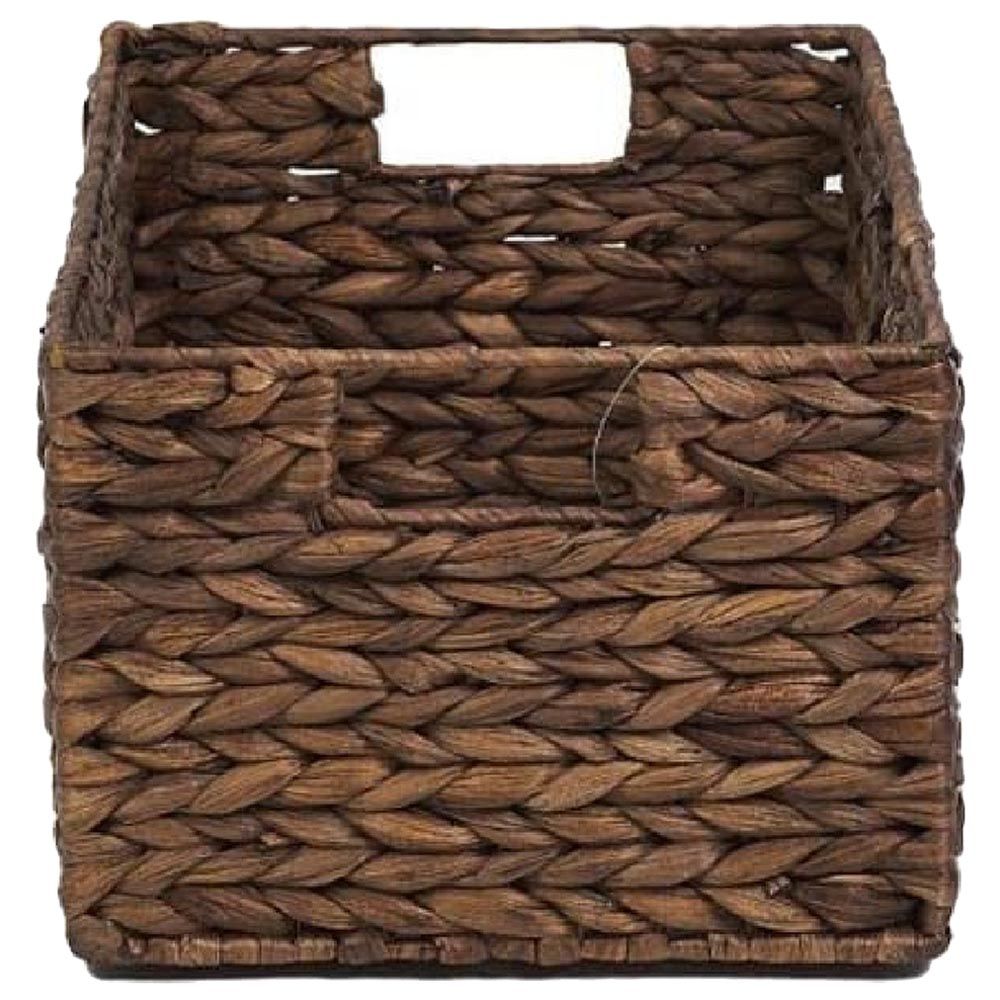 Homesmiths - Water Hyacinth Storage Basket w/ Handle - 40x26x18cm - Brown