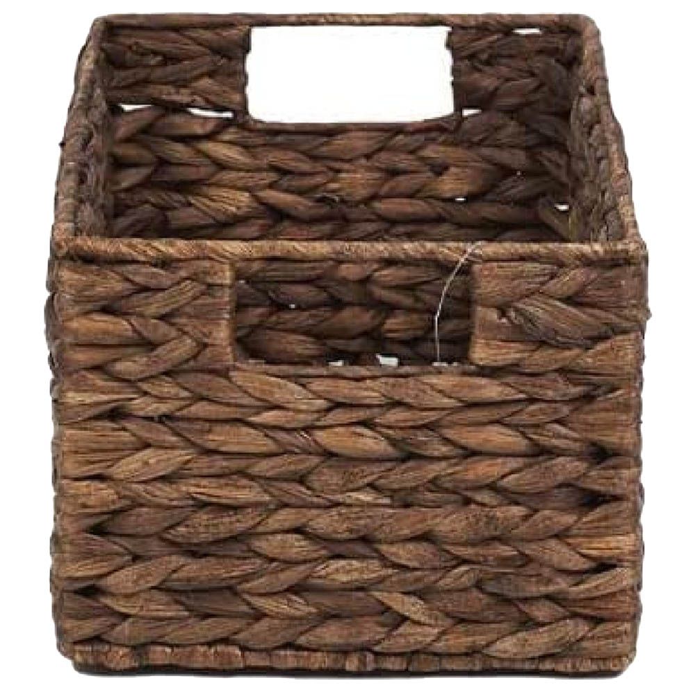 Homesmiths - Water Hyacinth Storage Basket w/ Handle - 33.6x23x15cm - Brown