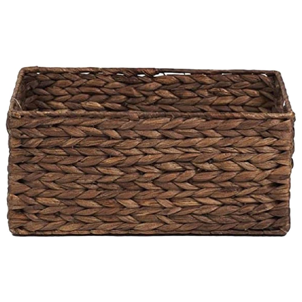 Homesmiths - Water Hyacinth Storage Basket w/ Handle - 33.6x23x15cm - Brown