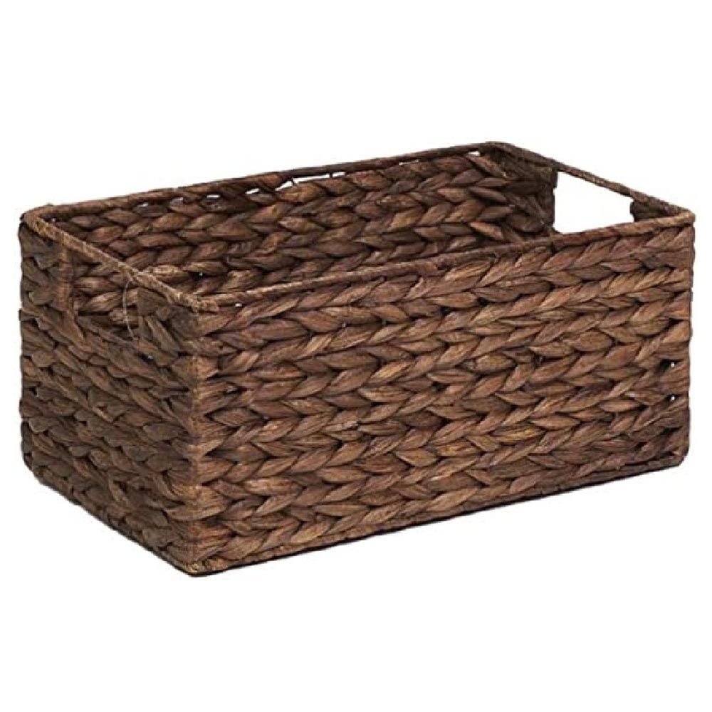 Homesmiths - Water Hyacinth Storage Basket w/ Handle - 33.6x23x15cm - Brown