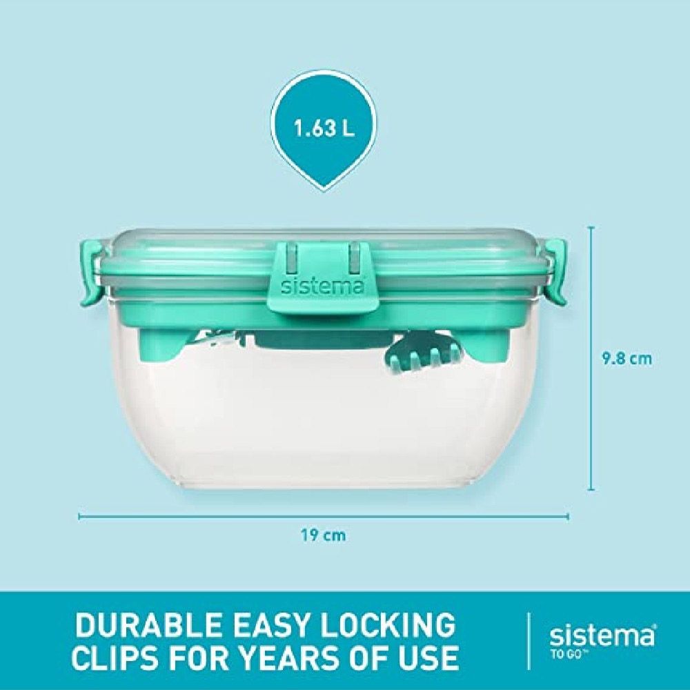 Sistema - To Go Salad Max Container - 1.63L - Teal