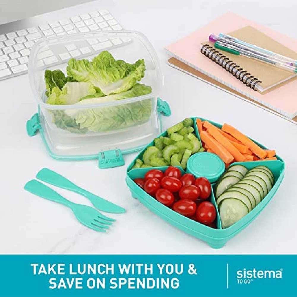 Sistema - To Go Salad Max Container - 1.63L - Teal