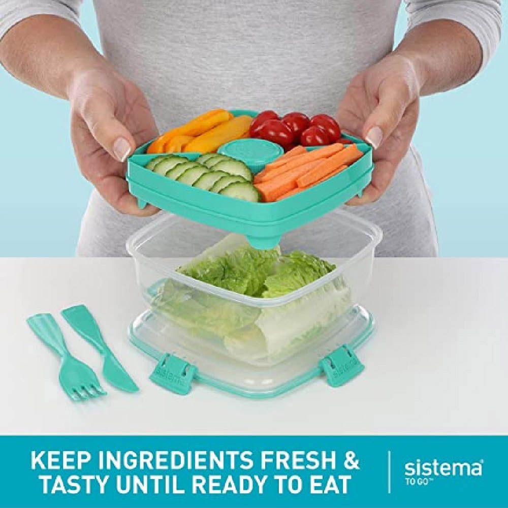 Sistema - To Go Salad Max Container - 1.63L - Teal